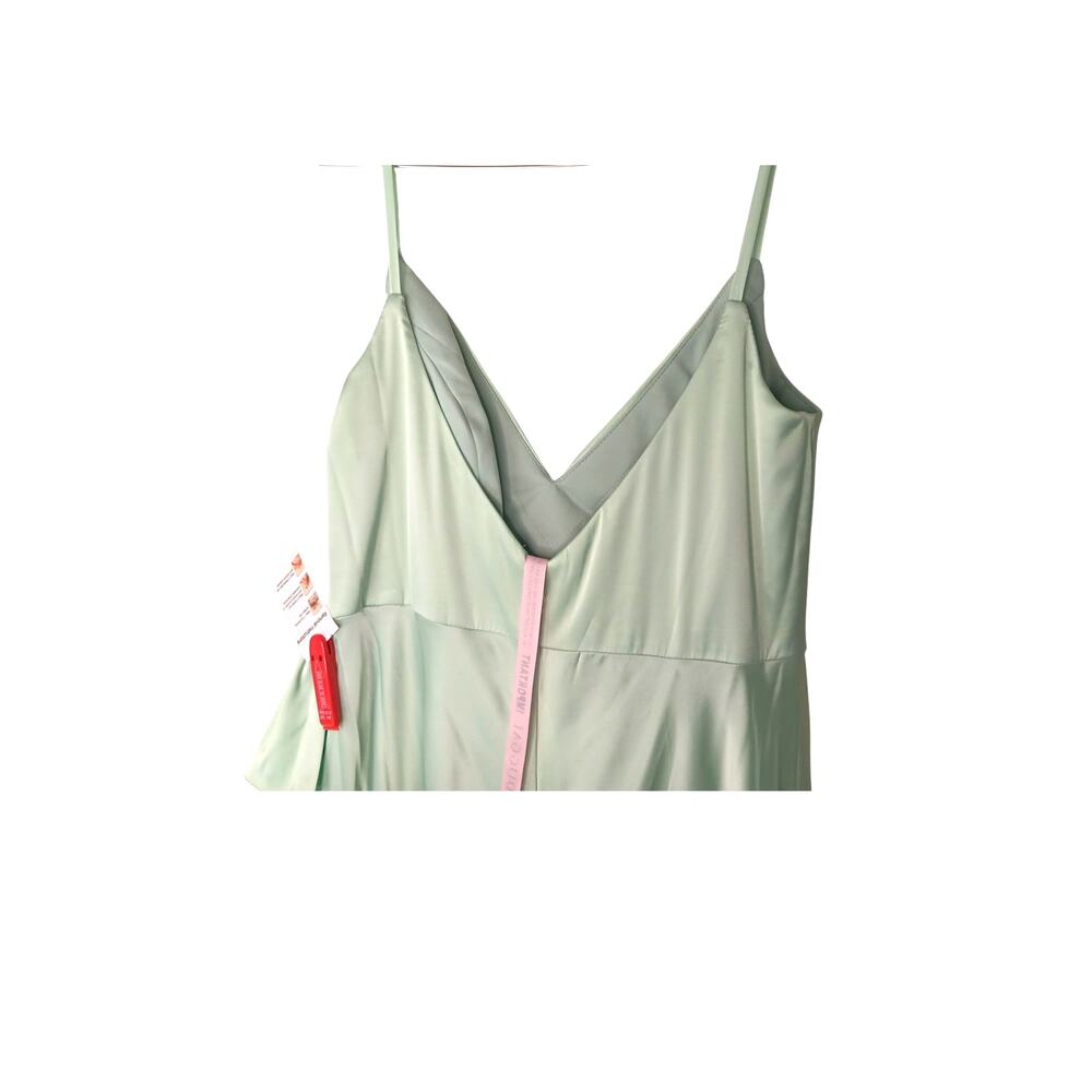 New with Tags Mac Duggal 67815 Ruffle Slit Dress 12 Mint Green Wedding Party - Picture 11 of 16